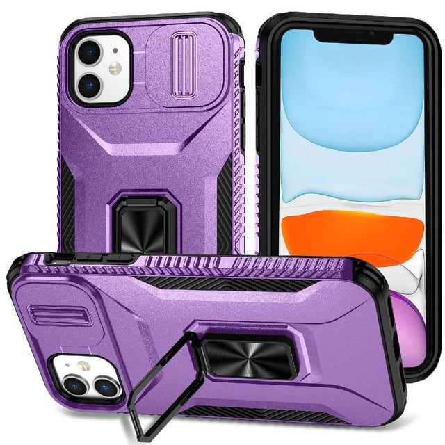 Funda para GANGXUN iPhone 11 - Soporte metálico, Función magnética, Morado
