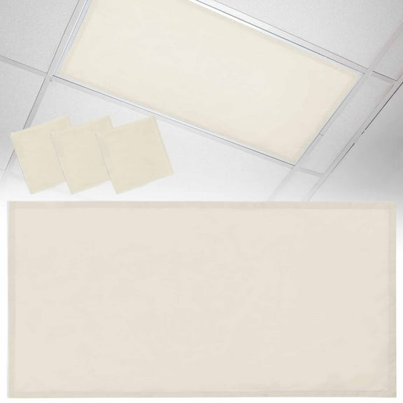 3 Pack Cream Fluorescent Light Covers for Ceiling Lights Solid Color Magnetic Ceiling Light Covers Overhead Light Filters for Office Classroom Home