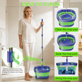 thumbnail image 2 of SUGARDAY Spin Mop and Bucket Combo with Wringer Set, Collapsible Mop and Bucket System with 5 Microfiber Pads for Household Use Floor Wall Cleaning, 2 of 7