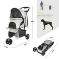 thumbnail image 5 of Wedyvko 3-Wheeled Foldable Pet Stroller with Storage Basket, Light-gray, 5 of 7