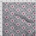 thumbnail image 3 of oneOone Viscose Jersey Gray Fabric Floral & Geometric Sewing Fabric By The Yard Printed Diy Clothing Sewing Supplies 60 Inch Wide, 3 of 5