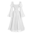 thumbnail image 3 of FYEGRE Gown Featuring Dramatic Flared Sleeves And Square Neck Design For Historical Events And Themed Parties White XXL, 3 of 3