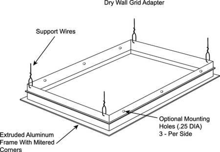 LITHONIA LIGHTING DGA22 Drywall Grid Adapter Kit,F/2x2ft Troffer