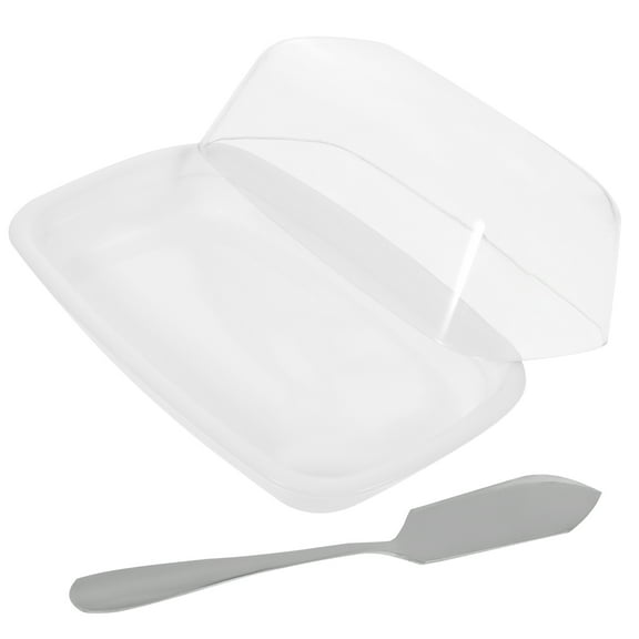 WRITWAA Plastic Butter Dish with Lid for Refrigerator - 1 Set Food Storage Container for Kitchen
