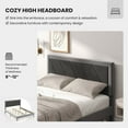 thumbnail image 6 of Costway Queen Size Bed Frame Upholstered Platform Velvet Headboard Wooden Slats Gray, 6 of 10