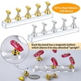 thumbnail image 3 of 2 Sets Acrylic Nail Art Holder Magnetic Practice Display Stand With 96pcs White Reusable Adhesive Putty And 100pcs Acrylic Coffin Fake Nail Tips Banmo, 3 of 5