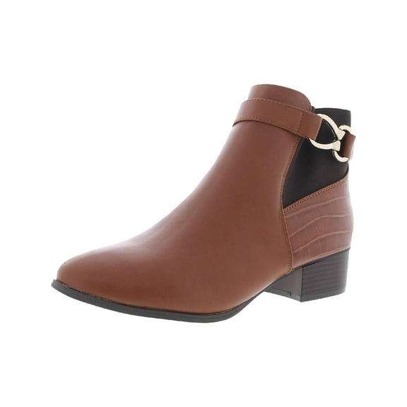 Karen Scott Womens Nadine Faux Leather Ankle Ankle Boots