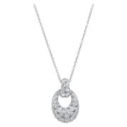 Rhodium Plated Silver Pendant Women's Necklace 5005865