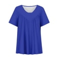 thumbnail image 1 of Timegard Hauts Grande Taille pour Femmes Manches Courtes Col Rond Froncé Confortable Décontracté Ample Blouse Tee Basique, 1 of 4