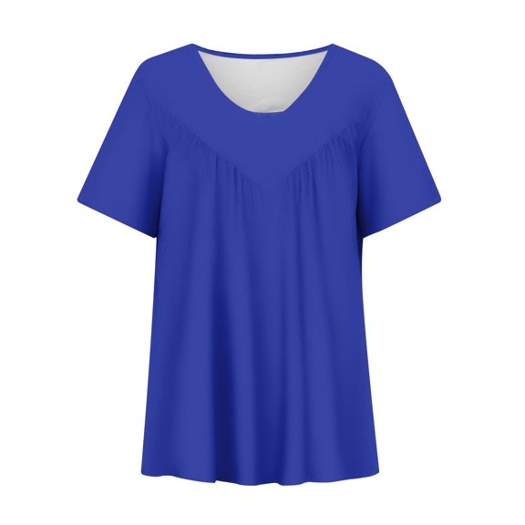 Raeneomay Oversized T Shirts for Women Women Plus Size Short Sleeves V-Neck Print Blouse Pullover Tops Short Sleeve Blouses