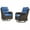 Blue Cushions(Brown Wicker), variant on Planntonneo Wicker Patio Chairs Set of 2, Outdoor High Back Swivel Glider Rocking Chairs with 5'' Thick Beige Cushions for Porch Balcony Backyard