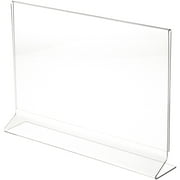 Plymor Clear Acrylic Sign Display / Literature Holder (Side-Load), 14" W x 8.5" H (2 Pack)