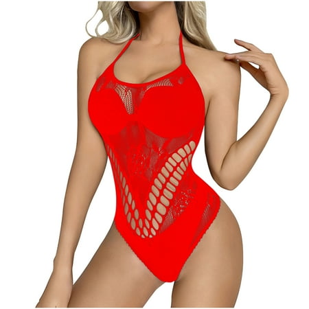 Womens Panties Sexy Plus Size Ladies Strap Lace Crochet Cutout Teddy Lingerie Embroidery Underwear Lingerie Teddy Babydoll Bodysuit