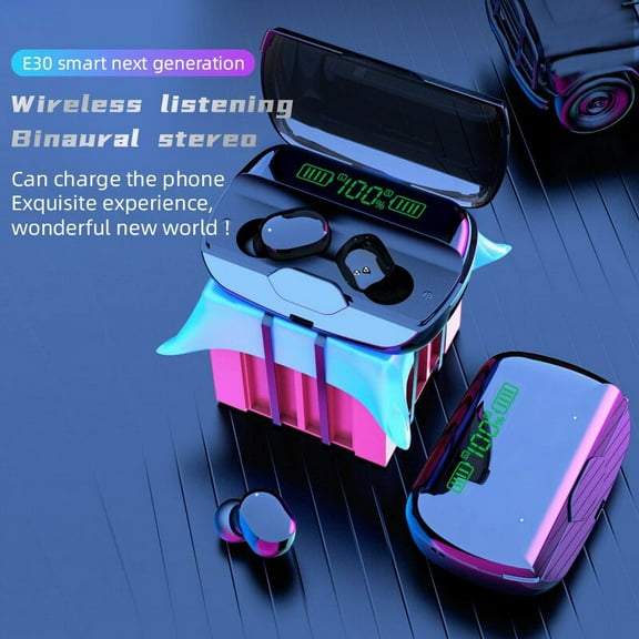 E30 TWS Bluetooth Earphone Wireless Headphone Stereo Sport Min Game Headset Earbuds Microphone With Charging Box For Smart Phone