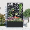 thumbnail image 6 of Metal Planter Box with Trellis, 71"x 47"x 16" Raised Garden Bed (with/Without Wheels), Privacy Planters for Patio, Planter Box with Drainage Holes for Climbing Plants, Flower, Vegetable, 6 of 8