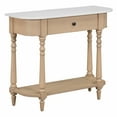 thumbnail image 6 of EUROCO 36" Retro Console Table with Drawer,Solid Wood Entryway Table Sofa Table with Open Storage Shelf and Corner-Curved Design for Entryway, Hallway and Living Room,Beige, 6 of 7