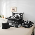 thumbnail image 5 of Black Western Texas Star Twin Size Comforter Set Bedding Set Twin 7 Pieces,American Horseshoe Cowhide Bed in a Bag Grunge Grey Rustic Farm Animals Bed Set with Comforter,Sheets,Pillowcases, 5 of 5