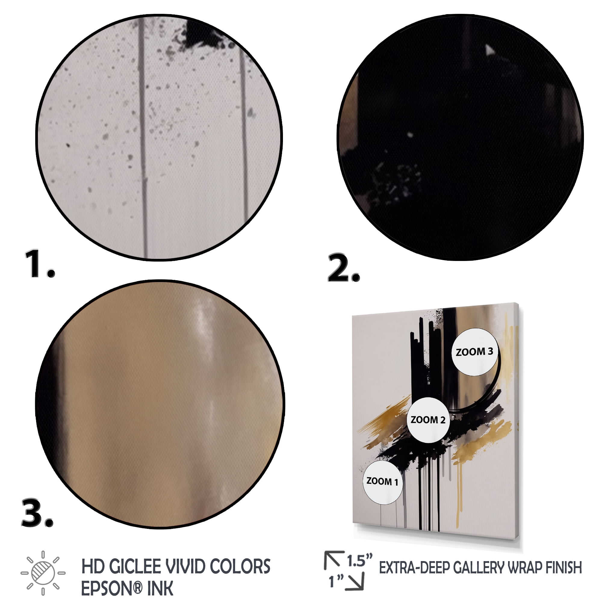Designart Golden Minimalist Abstract III Canvas Wall Art