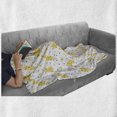 thumbnail image 6 of Mustard Soft Flannel Fleece Throw Blanket, Pattern with Floral Branch and Polka Dots Abstract Botanical, Cozy Plush for Indoor and Outdoor Use, 60" x 80", Multicolor, by Ambesonne, 6 of 6