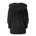 thumbnail image 5 of IROINNID Women's Cardigan Coat Shearling Coat Solid Color Long Sleeve Leisure Autumn/Winter Cardigan Plush Jacket Tops, Black, 5 of 9