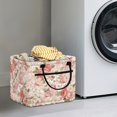 thumbnail image 2 of Yuyamidu Vintage Rose Quilted Basket with Side Pockets Large Capacity Laundry Basket Portable Folding Storage Quilted Storage Basket for Nursery Bedroom Living Room, 2 of 6