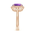 thumbnail image 5 of ANGARA Natural 3.2 Ct. Amethyst with Diamond Halo Ring in 14K Rose Gold for Women (Ring Size: 12), 5 of 11