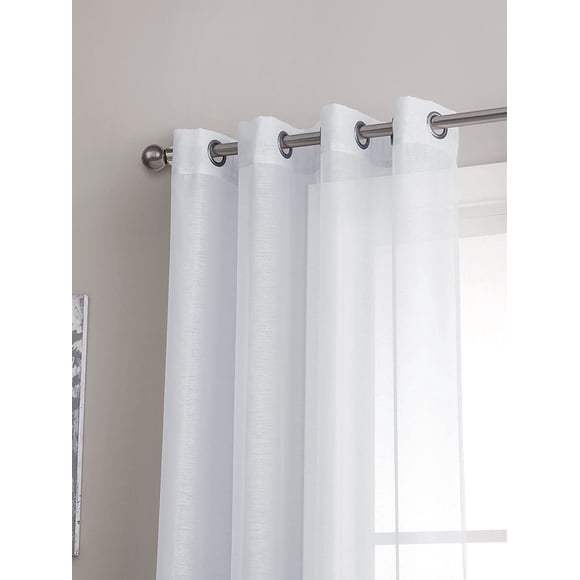 EcoNesxp 96 Inch Faux Linen Sheer Living Room Curtains Boys or Girls Bedroom White Dining Room 54 Inch 96 Inch x