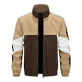 thumbnail image 3 of Baseball Jackets for Men Windbreaker Zip Up Coats with Pockets Trendy Long Sleeve Mock Neck Color Block Athletic Workout Outerwear Jacket, 3 of 3