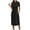 Black, variant on Odeerbi Summer 2025 Casual Dresses for Women Fashion Solid Short Sleeve Round Neck Maxi Loose Dress Olive Green