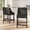Charcoal Fabric, variant on Merrick Lane 24 Inch Walnut Counter Height Stool with Nailhead Trim in Black Fabric - Set of 2