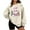 Beige, variant on Womens Crewneck Sweatshirt Oversized Christmas Santa Claus Plush Shirt Long Sleeve Pullover Loose Tops