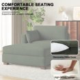 thumbnail image 3 of UIXE Oversized Corduroy Chaise Lounge w/Pillows Indoor Recliner Lounge Chair with Ottoman, Right Arm Chaise Upholstered Single Lounge Sofa, Green, 3 of 8