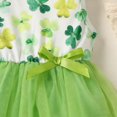 thumbnail image 4 of CPNG Toddler Girls St. Patrick’s Day 2-Piece Outfit Set - Shamrock Print Sleeveless Dress + Clover Bow Headband - Tulle Tutu Skirt Irish-Themed Clothing for Parades, Parties & Holiday Photos, 4 of 8