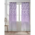 thumbnail image 2 of Sheer Curtains 108 inches Long, Flower White Cherry Blossoms Purple Background Light Filtering Sheer Window Curtains Rod Pocket Voile Drapes for Bedroom Living Room, 52"W x 108"L 2 Panels, 2 of 7