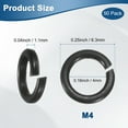thumbnail image 3 of Uxcell 50-Pack Spring Lock Washer, M4 Stainless Steel Electroplating Black Coating Elastic Gasket Screw Fasteners, 3 of 6