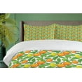 thumbnail image 4 of Ambesonne Fruits Duvet Cover Set, Seasonal Citrus Mandarin, 2-Calking, Orange Lime Green, 4 of 6