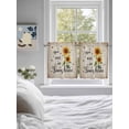 thumbnail image 4 of Half Window Curtain 36 Inches Long, Sunflower Window Treatment Curtain Drapes, Vintage Summer Botanical Bee Spring Floral Small Tier Curtains for Bathroom Over Sink, 27.5"x36", 2 Panels, 4 of 7