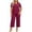 Wine, variant on Vivianyo HD Women's Plus Size Set Notch Neck Short Sleeve Top and Wide Leg Crop Pants Set, Two Piece Sets for Women Casual Vacation Travel Outfit, Women's Navy, Sizes XS-5XL