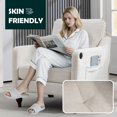 thumbnail image 5 of Armchair, Midcentury Modern Chair with USB and Side Storage, Comfy Upholstered Chairs for Living Room Bedroom Apartment, Oversized Chenille Accent Chair, Beige, 5 of 7