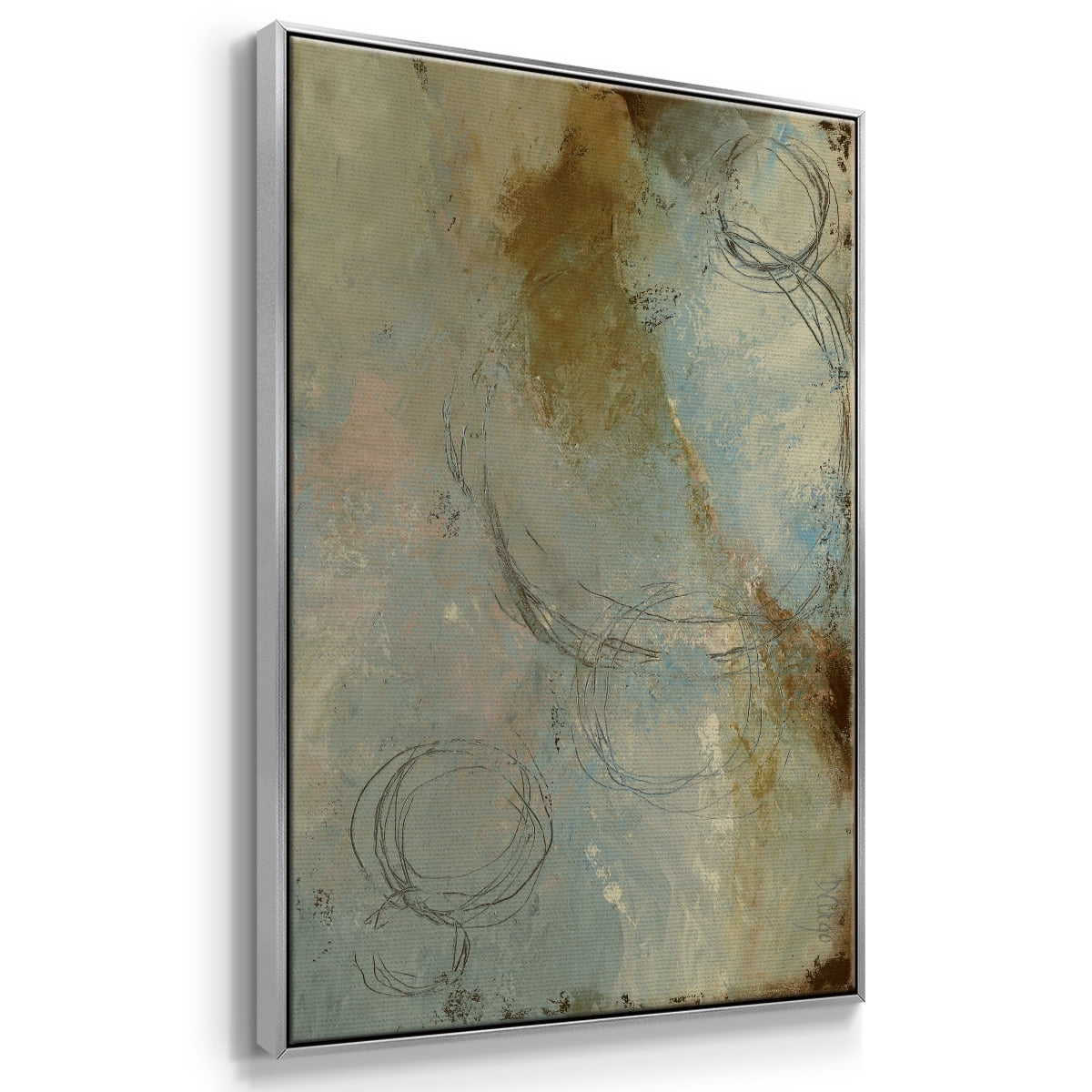 Zen Path I Framed Premium Gallery Wrapped Canvas - Ready to Hang - 27 x 41 - Silver Floating Frame
