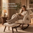 thumbnail image 4 of CloudRest Pro Extra Wide Nursery Rocking Chair with Ottoman, 23.6" Deep Seat Oversized Teddy Glider Rocker, Upholstered Lounge Chair with Thickened Cushion for Adults, Beige, 4 of 8