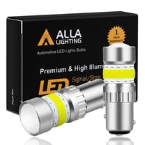 Alla Lighting 2800lm 1157 7528 BAY15D LED Lights Bulb COB-72 Back-up Reverse, DRL, Turn Signal, Brake Stop TaIl Lights Replacement for Cars, Trucks, 6000K Xenon White (Set of 2)