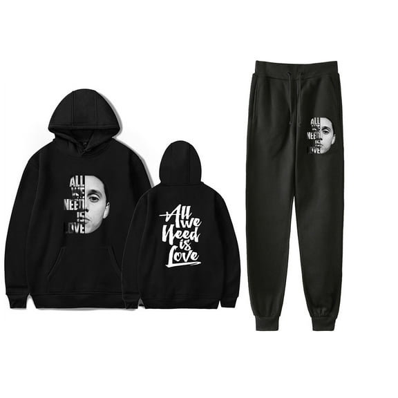 Canserbero All We Need Is Love Hoodie Jogger Pant 2 Piece Suit Unisex 2 Piece Sets
