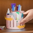 thumbnail image 5 of QuanTara Multi-Functional Rotating Pen Holder – 360° Spinning Desk Organizer for Pens, Notes & Makeup Brushes – Plastic Desktop Storage – 4.53in, 5 of 6