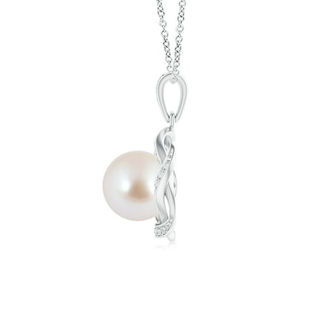 Angara - 8mm Round Akoya Cultured Pearl Pendant|Pearl Pendant Necklace ...
