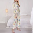 thumbnail image 5 of Wukai Flower Color Rabbit Print Women's Pajama Set - Soft Long Sleeve Sleepwear for Comfort and Style-X-Large, 5 of 9