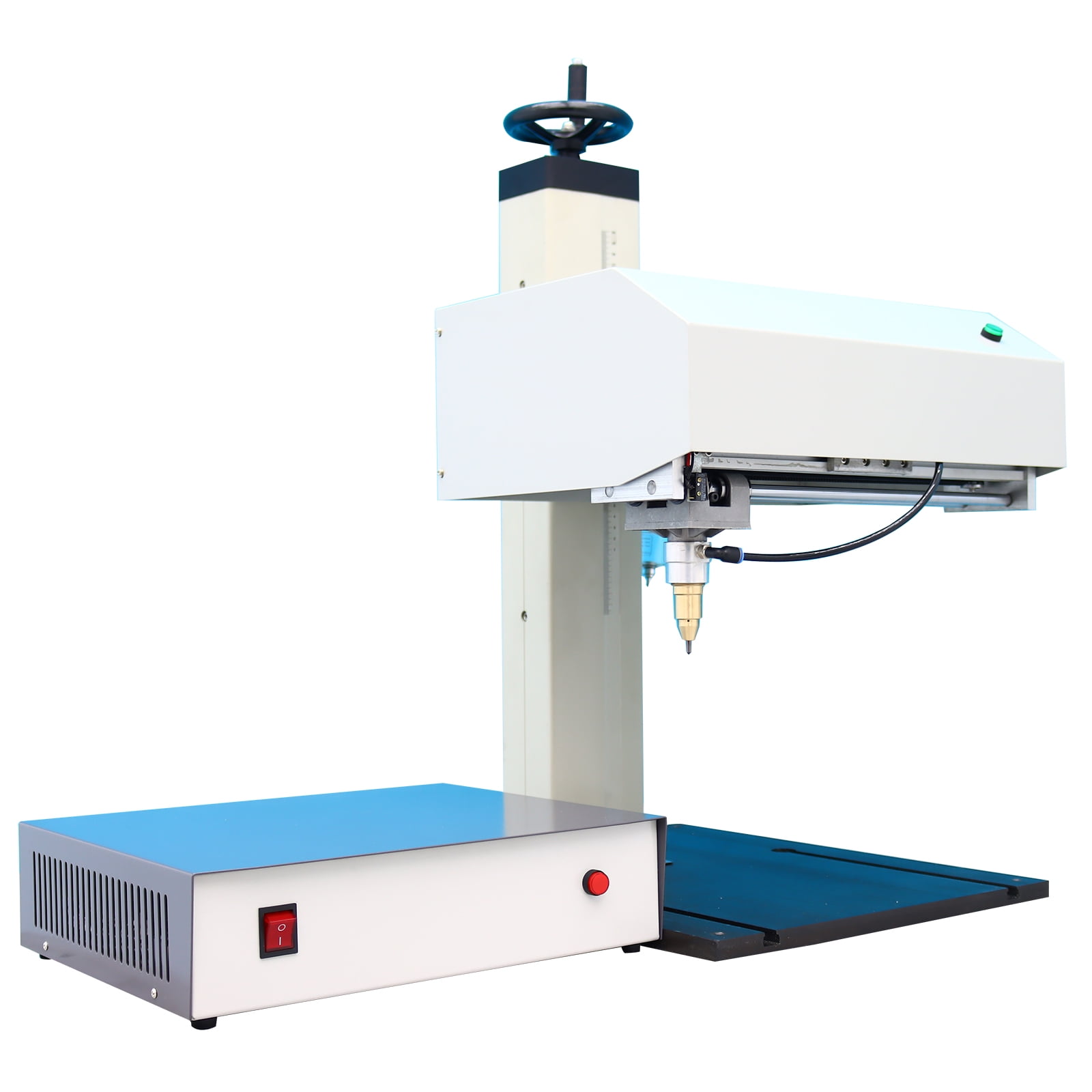 EQCOTWEA Pneumatic Marking Machine Pneumatic Dot Peen Engraver Machine with 12 x 8 Inch Marking Size for Metal Parts Stainless Steel Signs 110V