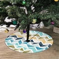 thumbnail image 2 of FMSHPON Dots Geometric Triangle Pattern Xmas Christmas Tree Skirt Stand Mat for Holiday Party Decoration Indoor Outdoor 36 inches, 2 of 3