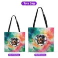 thumbnail image 5 of Funny Watercolor Adorable Rottweiler Peeking Through Torn Paper Effect All Over Print 3D Canvas Tote Bag Rottie Dog Lover Gifts Idea Reusable Handbag - 00026, 5 of 5