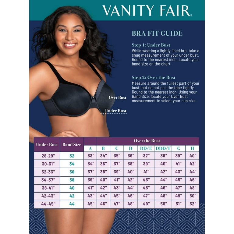 BNWT Vanity Fair Bra size 44B in 2024  Vanity fair bras, Vanity fair, Bra  sizes